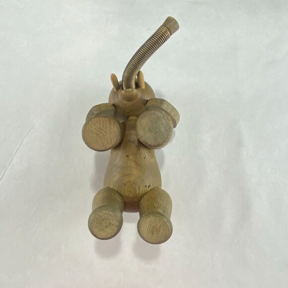 Vintage Zooline Style Jointed Wood Elephant Figurine - Picture 7 of 9